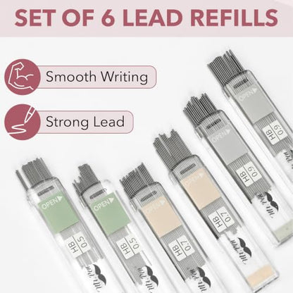 Mr. Pen- Mechanical Pencil Set with Lead and Eraser Refills, 6 Pack | 3 Sizes, 0.5mm, 0.7mm, 0.9mm, Sketching Pencils, Drafting Pencil, Drawing Mechanical Pencils