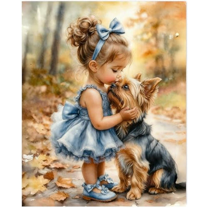 Gemozaic Girl and Dog Paint by Numbers Kit for Adults, 16x20 in, Unframed - color: MT22801
