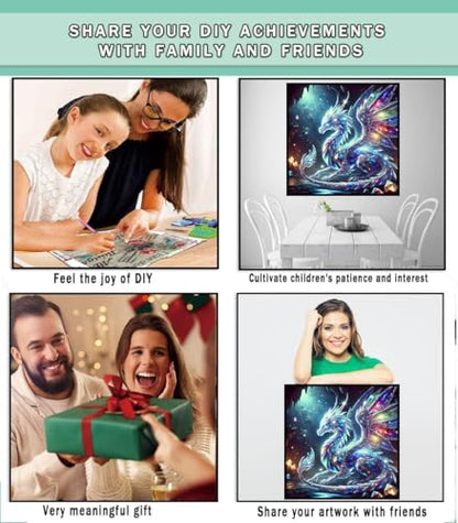 Lophomie Diamond Art Kits for Adults, 5D Diamond Painting Kits 14x14 in - color: Diamond Art Dragon, size: 13.8x13.8in (35x35cm)