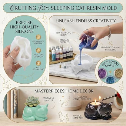3D Cat Resin Molds, Animal Candle Silicone Molds for Epoxy Resin - color: Cat Resin Mold