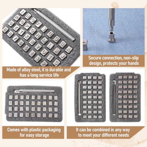 75 Pcs Leather Stamping Tools for Leather Working Letter Number