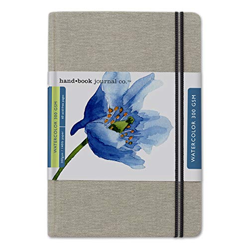 Handbook Journal Co. Artist Watercolor Sketchbook Journal, Large Portrait 8.25 x 5.5 Inches, 140lb / 300 GSM, Hardcover w/Pocket - size: Large Portrait, style: 140 lb / 300 gsm