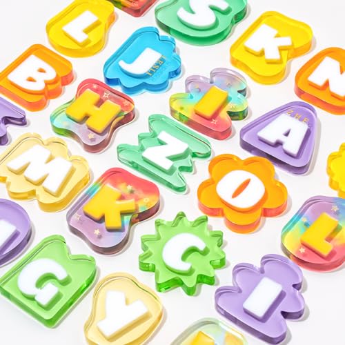 2 Pcs Alphabet Keychain Resin Molds, A-Z Letter Silicone Mold Kit