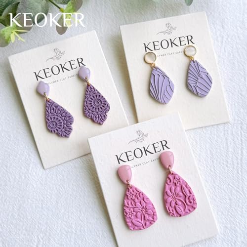 KEOKER Polymer Clay Texture Roller - 3PCS Boho Set for Making Earrings, Like Texture Sheets, Great with Clay Cutters - color: 3PCS ALL
