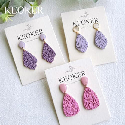 KEOKER Polymer Clay Texture Roller - 3PCS Boho Set for Making Earrings, Like Texture Sheets, Great with Clay Cutters - color: 3PCS ALL
