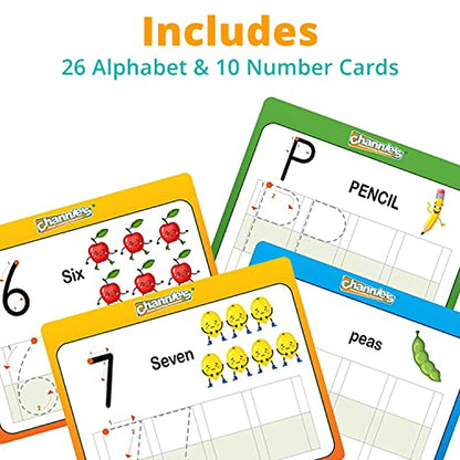 Channie’s My First Dry Erase Number and Alphabet Flashcards for Kids Ages 3-5, 26 Visual ABC Flash Cards for Letter Tracing + 10 Number Kindergarten Flash Cards, Reusable & Fun - style: My First Alphabet & Number Dry Erase Flash Cards
