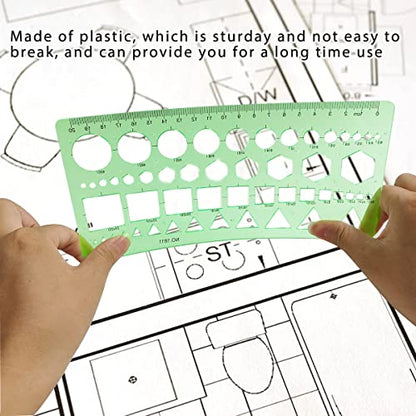 Circle Templates Geometric Drawings Drafting Stencils Measuring Tools Artist Design Drawing Aid Tool Geometry Ruler, 2 Pack