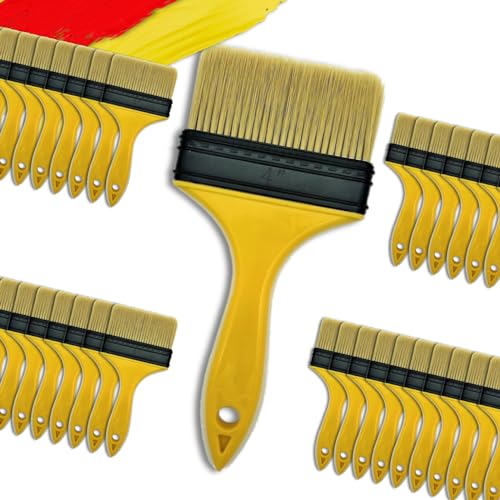 Not Chip Brush Set 4 inch 20 Pack, Never Lose Bristles | Paint Brushes for Walls, 100% Plastic, for Paint, Glues, Stains and Single material - size: 4 inch, 20 pcs