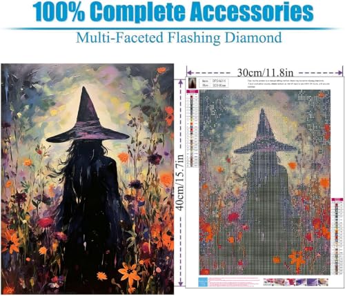 WUDWL Halloween Witch Diamond Art Kits for Adult Diamond Painting Kit - color: DP04614