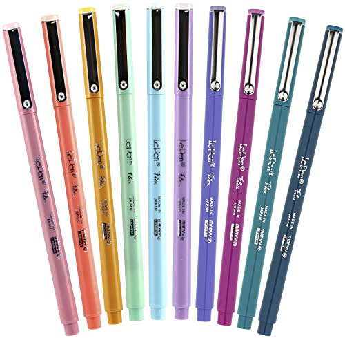 Marvy Uchida Le Flex 10 Piece Set Writing Pen, Pastel Colors
