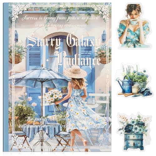 Uideyvi Flower Theme Sticker Scrapbooking Supplies for Junk Journal, 20 Sheets PET Stickers(TZ-001-005) - color: Flower theme