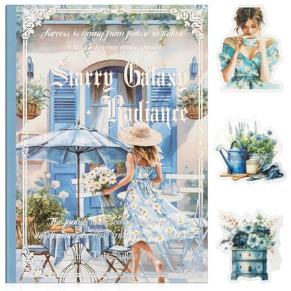 Uideyvi Flower Theme Sticker Scrapbooking Supplies for Junk Journal, 20 Sheets PET Stickers(TZ-001-005) - color: Flower theme
