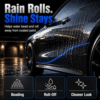 Car Coating Spray, Ceramic Spray Coating, High Shine Car Wax | Waterless Car Wash, Long-lasting Hydrophobic, UV & Stain Resistant, for Window Glass, Wheels, Trim, 17.5 oz with Towel (2pcs) - color: 2PCS