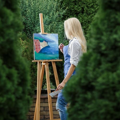 10 Pack Unfinished Wood Panels, 8 x 8 Inches Birch Wooden Cradled Painting Panel Canvas Boards for Watercolor, Arts and DIY Crafts, Easel Display, Use with Oils, Acrylics