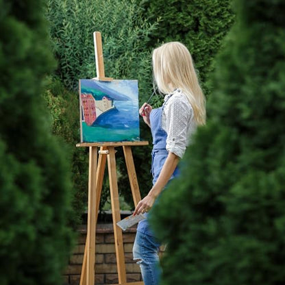 10 Pack Unfinished Wood Panels, 8 x 8 Inches Birch Wooden Cradled Painting Panel Canvas Boards for Watercolor, Arts and DIY Crafts, Easel Display, Use with Oils, Acrylics