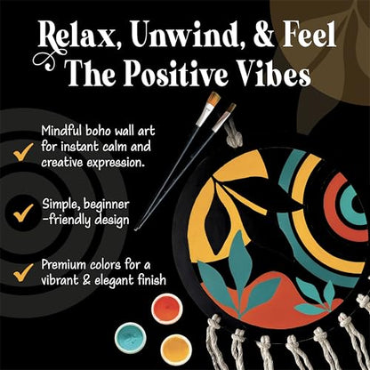 Unwynd Boho Wall Art Paint & Knot Craft Kit for Adults Macrame wall Decor