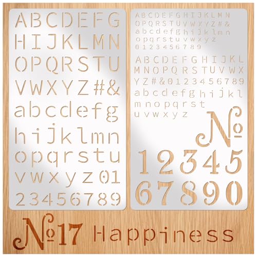 Metal Engraving Stencils, Small Letter Number Alphabet Fonts Templates and Stencils for Engraving Pyrography Metal Wood Burning Glass Lettering Journaling DIY Drawing (letter2)