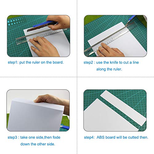 ABS0930 2pcs 3mm Thickness 200mm x 250mm White ABS Sheets 9.84'' x 7.87'' x 0.12'' ABS Styrene Sheets for Model Train Layout (3mm) - size: 3mm