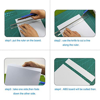 ABS0930 2pcs 3mm Thickness 200mm x 250mm White ABS Sheets 9.84'' x 7.87'' x 0.12'' ABS Styrene Sheets for Model Train Layout (3mm) - size: 3mm