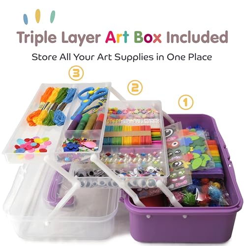 Olly Kids Craft Kit, Arts & Crafts Supplies Set for Kids Ages 4-8 - color: Purple
