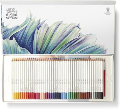 Winsor & Newton Studio Collection, Watercolour Pencil Box Set, 50 piece | Highly pigmented, Wax-Based, Can be Used Wet/Dry, Add Water & Brush to Create Painterly Effects, Break-Resistant Points. - style: 50 Piece Watercolor Pencil Box