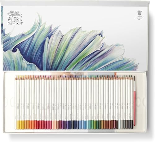 Winsor & Newton Studio Collection, Watercolour Pencil Box Set, 50 piece | Highly pigmented, Wax-Based, Can be Used Wet/Dry, Add Water & Brush to Create Painterly Effects, Break-Resistant Points. - style: 50 Piece Watercolor Pencil Box