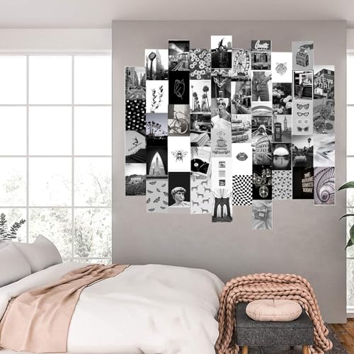 Michgar Black & White Wall Collage Kit Aesthetic Pictures Aesthetic Room Decor, Bedroom Decor for for Girls and Teen Boys.Wall Collage Kit Photo Wall, Aesthetic Posters, Collage Kit,Black and White - color: Black & White