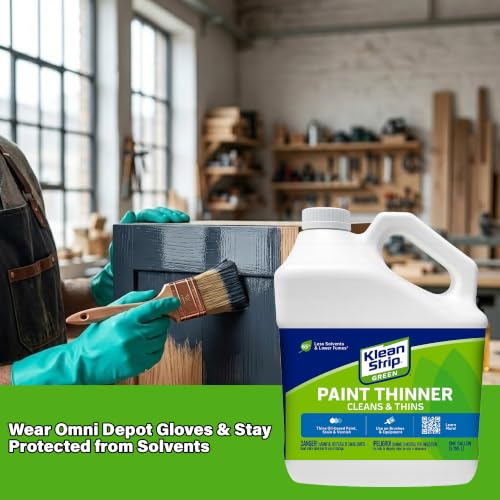 Klean Strip Green Paint Thinner - 1 Gal - Odorless Paint Thinner for Oil Painting and Stains - Varnish Thinner - Low-Fume Solvent for Cleaning Painting Tools - Available with Omni Depot Gloves