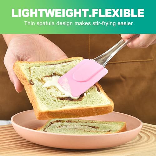 slaixiu 6PCS Heat Resistant Silicone Spatulas - Non-Stick Mini Kitchen Tools for Baking, Cooking, Mixing & Jar Scraping, Durable & Flexible