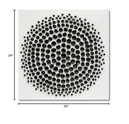 Art Hand Painted Black and White Abstract Texture Art Oil Painting Modern Art Canvas Wall Art Deco 24x24 inches - color: Yi071