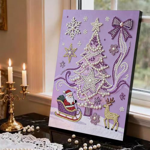 Christmas tree Pearl Art Kits for Adults,Pearl Diamond Painting 12x16In - color: DP04372