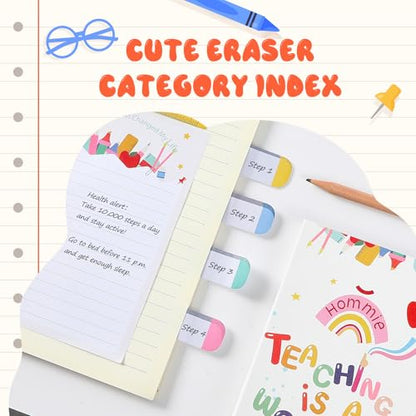 Hommie Sticky Notes Set, Teaching is A Work of Heart Divider Sticky Planner Sticky Note Teacher Appreciation Gift for School Supplies, Bible Supplies, Office Book Notes - color: Teacher(white Background)