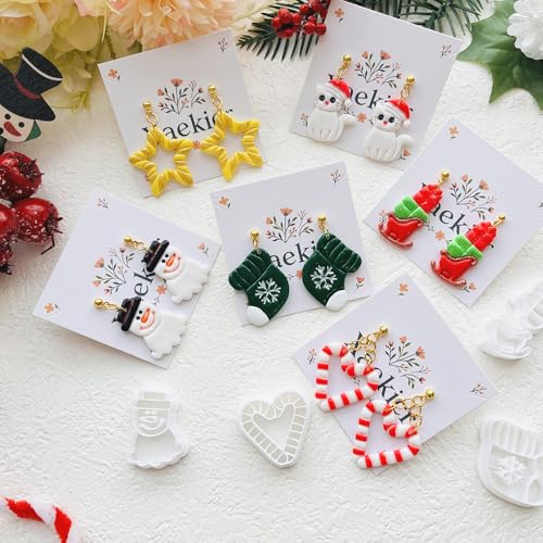 Holiday Theme Polymer Clay Cutters Set – Molds, Clay Cutters for Polymer Clay, Clay Earring Tools - color: I color