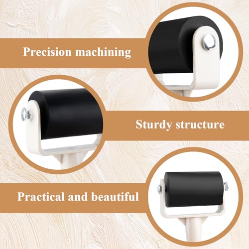 Supkiir 20Pcs Rubber Brayer Roller, 1.4Inch Ink Roller for Crafting, Anti Skid Glue Roller Applicator Printmaking Supplies for DIY Wallpapers Stamping Scrapbooks