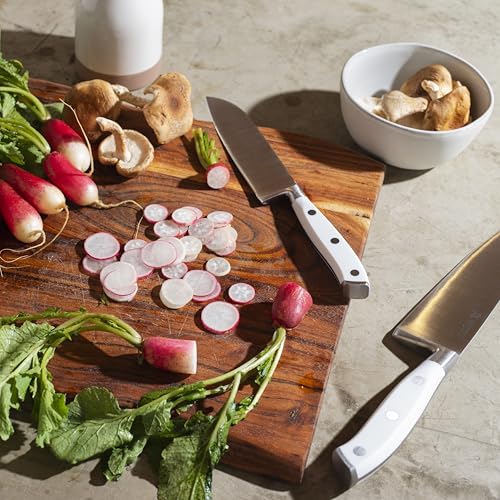 Yatoshi Magnetic Kitchen Knife Block Set 6 Pcs White - Pro Kitchen Knife Set Ultra Sharp High Carbon Steel - color: White, size: 6-Piece
