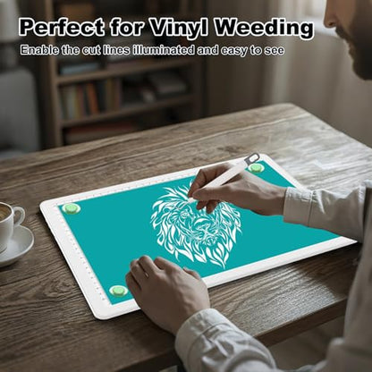 Elice Rechargeable A4 Light Pad with Carry Bag, Magnetic LED Light Board with Physical Button, Super Bright Diamond Art Light Pad, Ultra-Thin Light Box for Tracing, Weeding, Diamond Painting -White - color: White, size: A4 with Carry Bag