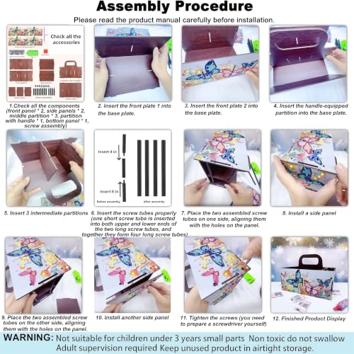 Butterfly Diamond Painting Storage Box with Portable Handle - color: Butterfly3