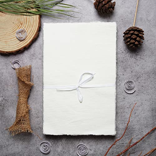 LEATHER VILLAGE Handmade Rough Textured Watercolor Paper 9.5x12.5 in White - color: Texture White, size: 9.5"X12.5"