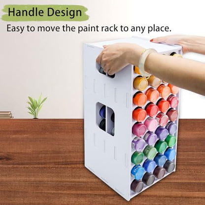 Craft Paint Storage Rack, 72 Holes Spinning Paint Storage Tower | 2oz Craft Paints Organizer Holder Stand