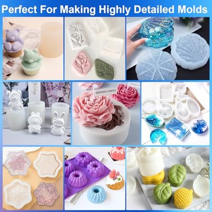 Silicone Mold Making Kit, 32oz 10A Elastic Liquid Silicone for Casting Resin molds and Candle & Soap Mold,Fast Cure Translucent Platinum Silicone Rubber - size: 32 OZ