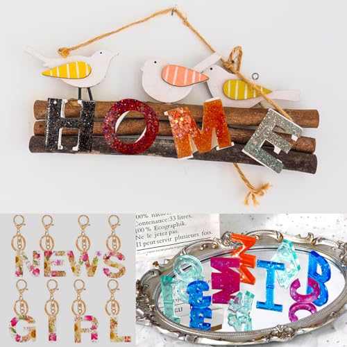 Alphabet Resin Mold with Hole, Uppercase Alphabet Mold with Number - color: 1PCS Large Alphabet Molds with Holes
