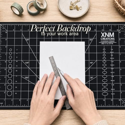 XNM Premium Self Healing Cutting Mat - 12 Inches by 18 inches - A3, 3 Layer Quality PVC Construction - Dual Sided, Imperial and Metric Grid Lines - Perfect for Cutting, Sewing, and Crafts - size: 18"L x 12"W