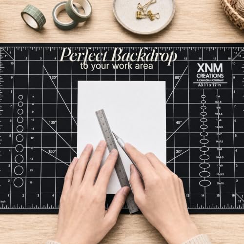 XNM Premium Self Healing Cutting Mat - 12 Inches by 18 inches - A3, 3 Layer Quality PVC Construction - Dual Sided, Imperial and Metric Grid Lines - Perfect for Cutting, Sewing, and Crafts - size: 18"L x 12"W