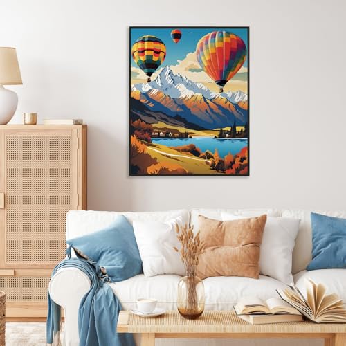 Paint by Numbers Kit for Adults, Hot Air Balloon Number Painting Canvas Kit - color: LBOPNFP5