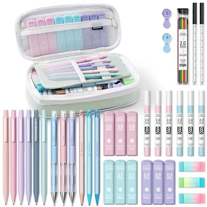 Four Candies 36PCS Mechanical Pencil Set with 624 Lead Refills (Green) - color: Green