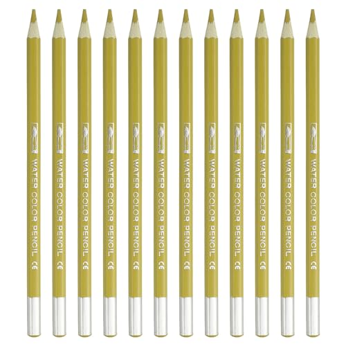 PATIKIL Watercolor Pencil, 12Pcs Water Soluble Pencils for Blending, Coloring, Sketch Drawing, Painting, Gold - color: Gold