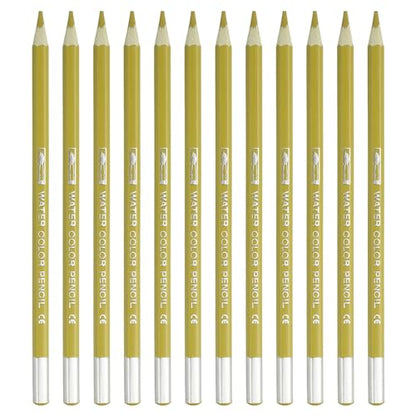 PATIKIL Watercolor Pencil, 12Pcs Water Soluble Pencils for Blending, Coloring, Sketch Drawing, Painting, Gold - color: Gold