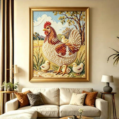 Pearl Diamond Painting Kits for Adults,3D Diamond Art for Chicken 12×16 in - color: PL04-1