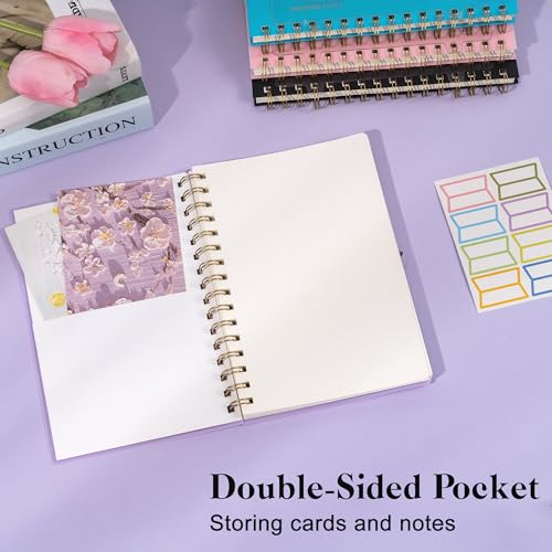 Yoment Dot Grid Spiral Notebook A5 Spiral Bullet Dotted Journal 160 Pages | Thick Dot Paper Notebooks Plastic Hardcover Spiral Notebook 5x7 Wire Bound Notebooks for Work School Office Supplies, Purple - color: Purple, style: B - Dotted - A5