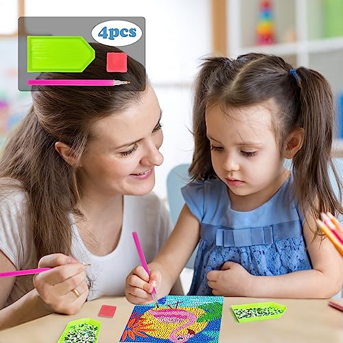 Labeol Diamond Art Kits for Kids Crafts for Girls Ages 6-8-10-12 Easy to DIY Creative Diamond Art Sticker Craft by Numbers Kits for Kids and Adult Beginners (4 Pack Adorable) - style: 4 pack Adorable
